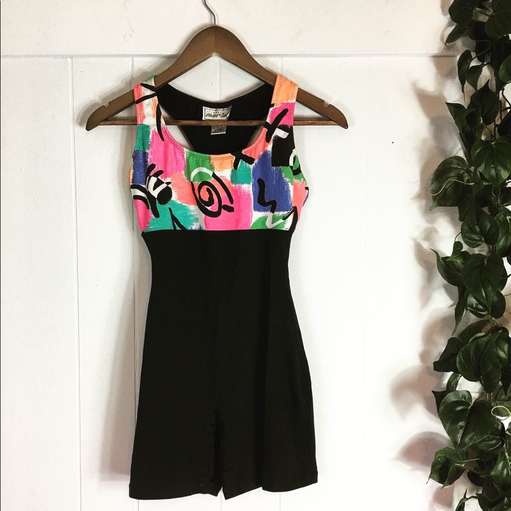 Vintage 80s yoga workout leotard